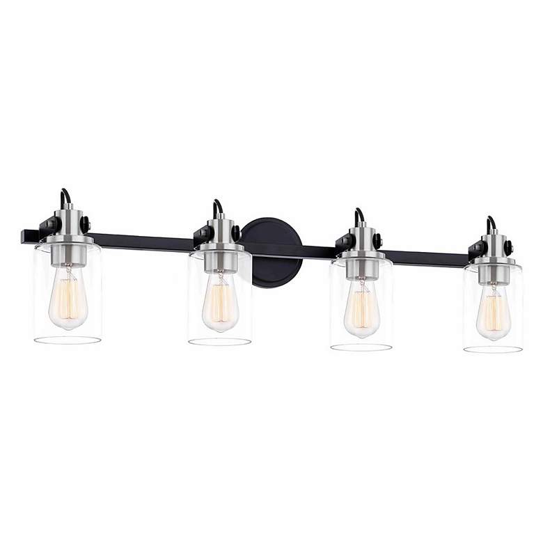 Image 1 Brooklyn 33 1/2" Wide Matte Black Nickel 4-Light Bath Light