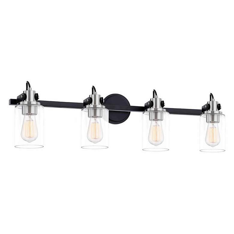 Image 1 Brooklyn 33 1/2 inch Wide Matte  Black Nickel 4-Light Bath Light