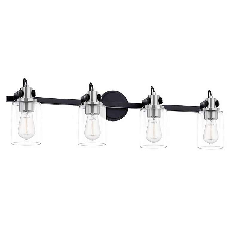 Image 2 Brooklyn 33 1/2" Wide Matte Black Nickel 4-Light Bath Light more views