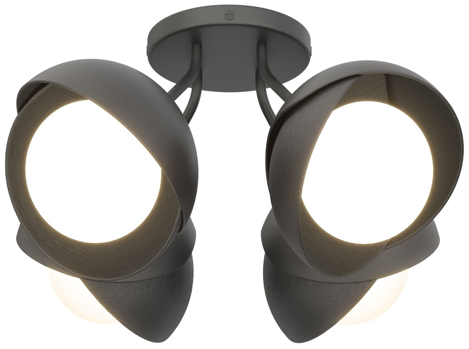 Brooklyn 4-Light Double Semi-Flush Black Black Opal Glass Made to Order