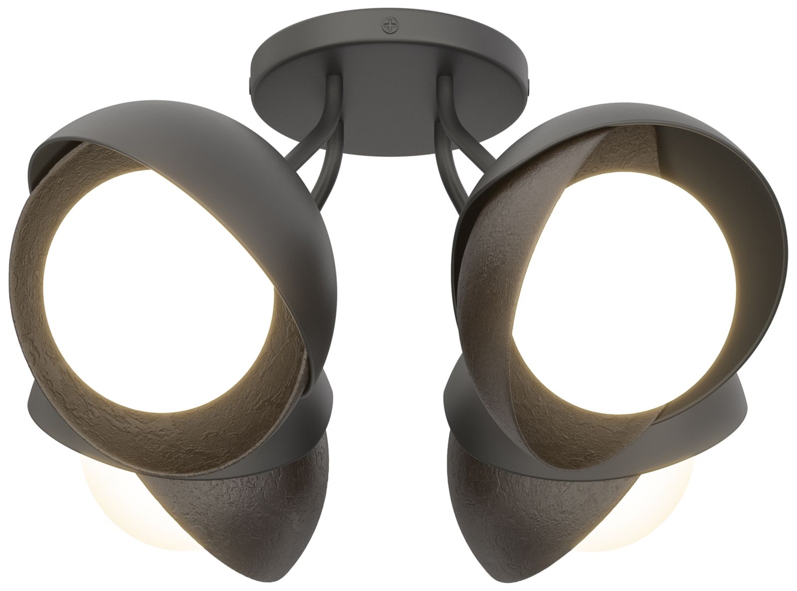 Brooklyn 4-Light Double Semi-Flush Black Bronze Opal Glass Made to Order
