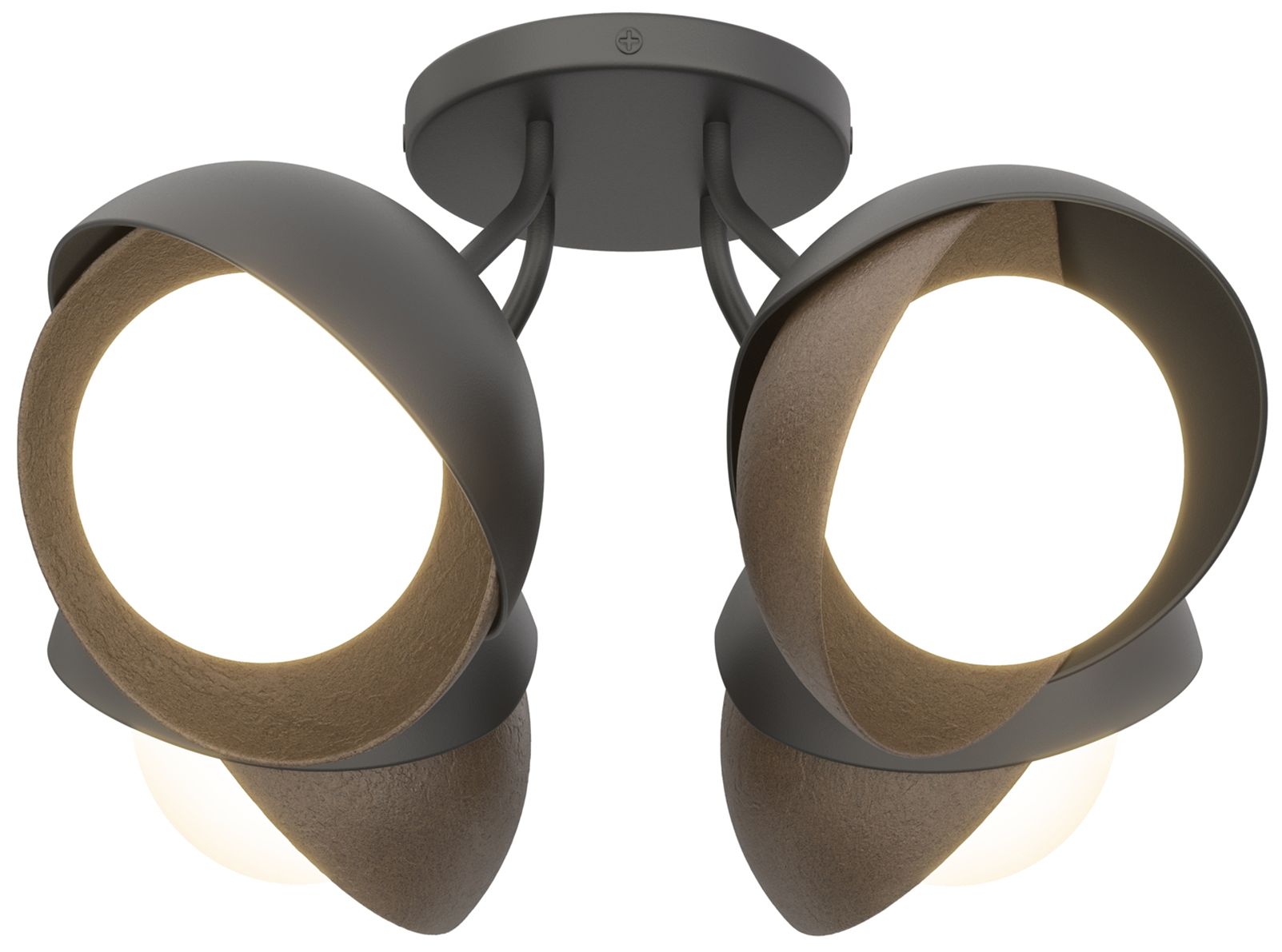 Brooklyn 4-Light Double Semi-Flush Black Bronze Opal Glass Made to Order