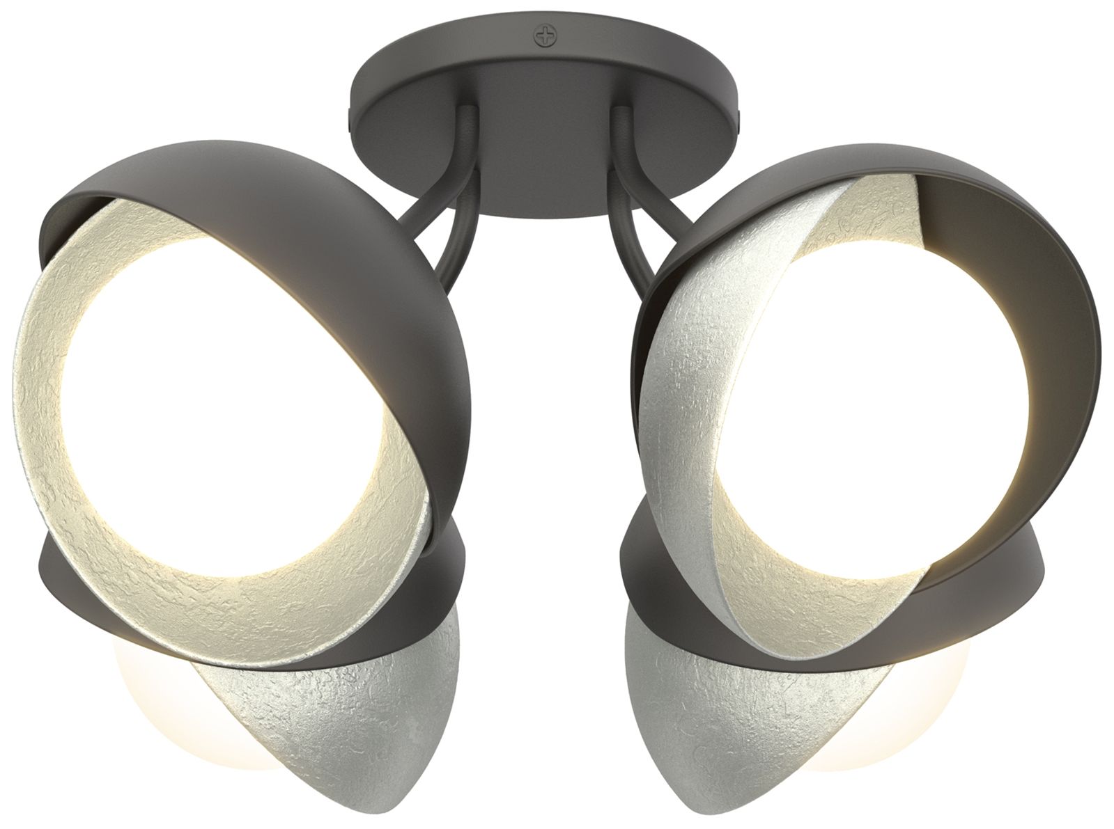 Brooklyn 4-Light Double Semi-Flush Black Platinum Opal Glass Made to Order