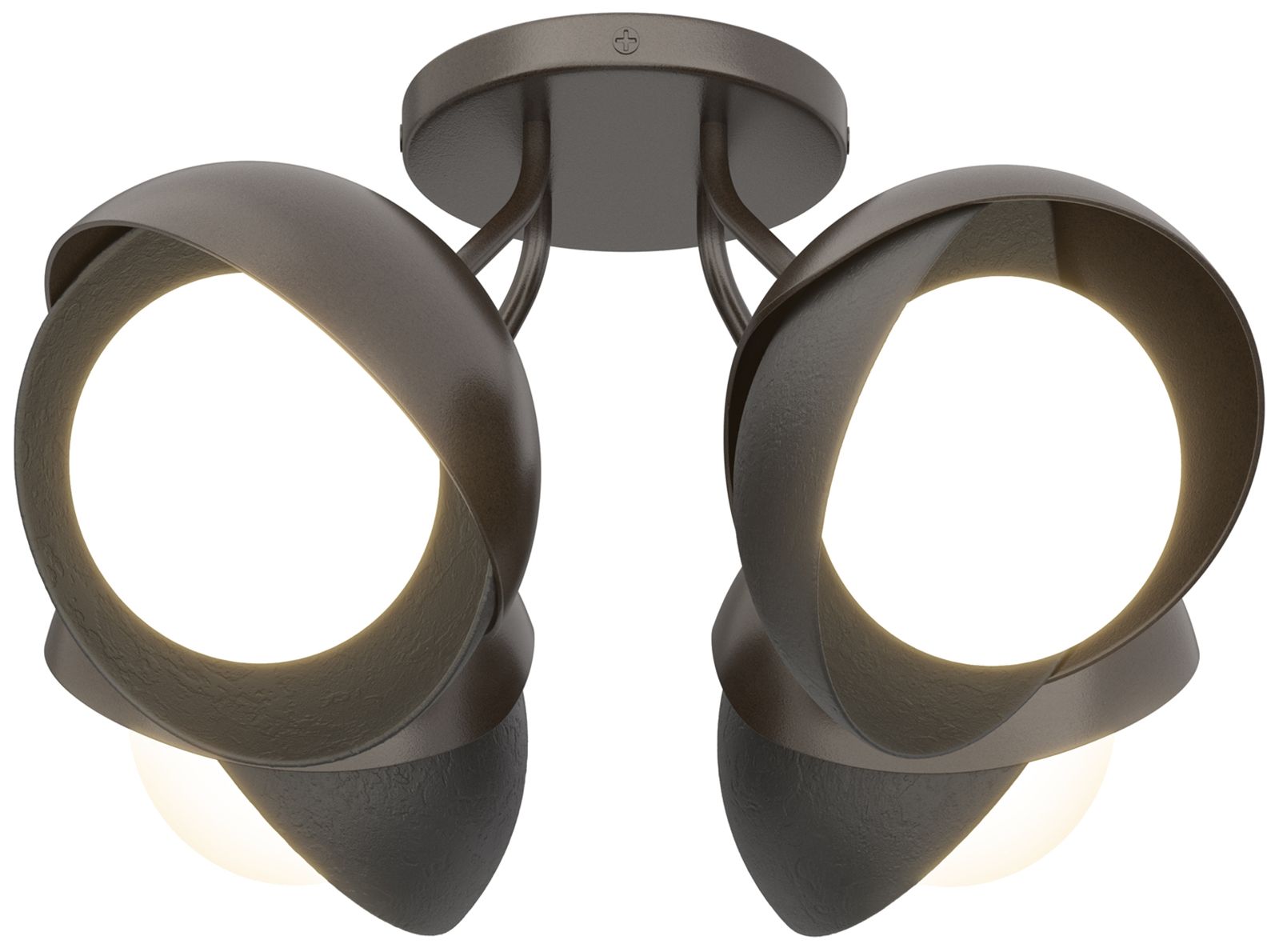 Brooklyn 4-Light Double Semi-Flush Bronze Black Opal Glass Made to Order