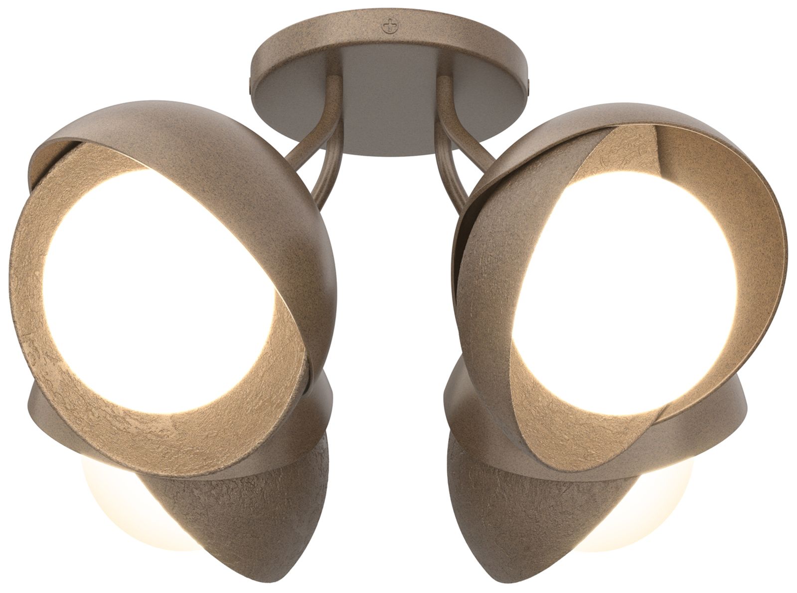 Brooklyn 4-Light Double Semi-Flush Bronze Bronze Opal Glass Made to Order