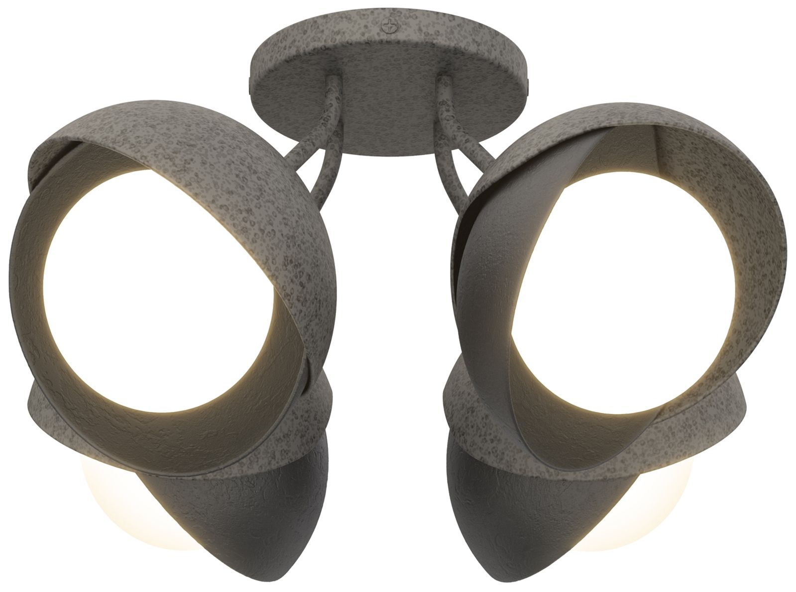 Brooklyn 4-Light Double Semi-Flush Iron Black Opal Glass Made to Order