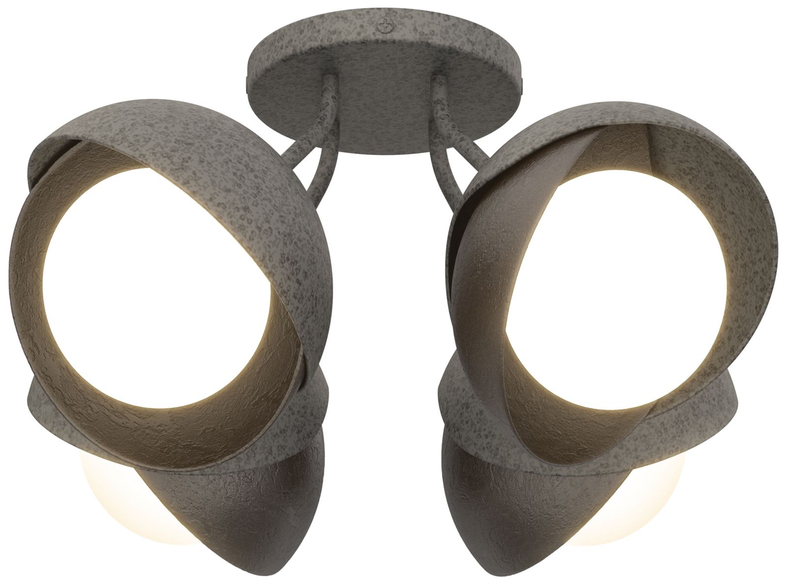 Brooklyn 4-Light Double Semi-Flush Iron Bronze Opal Glass Made to Order