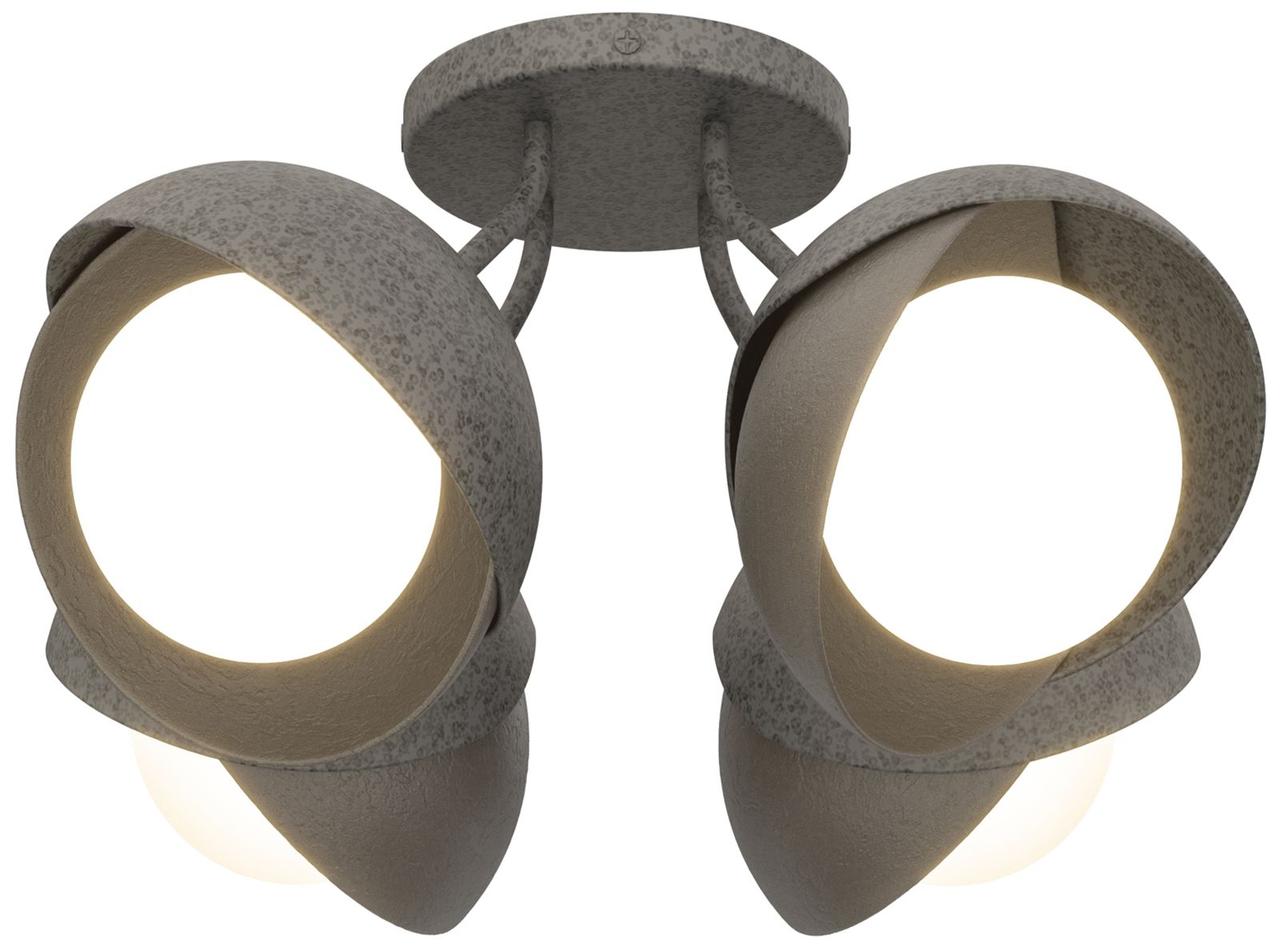 Brooklyn 4-Light Double Semi-Flush Iron Dark Smoke Opal Glass Made to Order