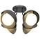 Brooklyn 4-Light Double Shade Semi-Flush - Black - Gold - Opal Glass