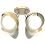 Brooklyn 4-Light Double Shade Semi-Flush - Brass - Platinum - Opal Glass