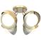 Brooklyn 4-Light Double Shade Semi-Flush - Brass - Platinum - Opal Glass
