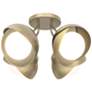 Brooklyn 4-Light Double Shade Semi-Flush - Gold - Brass - Opal Glass