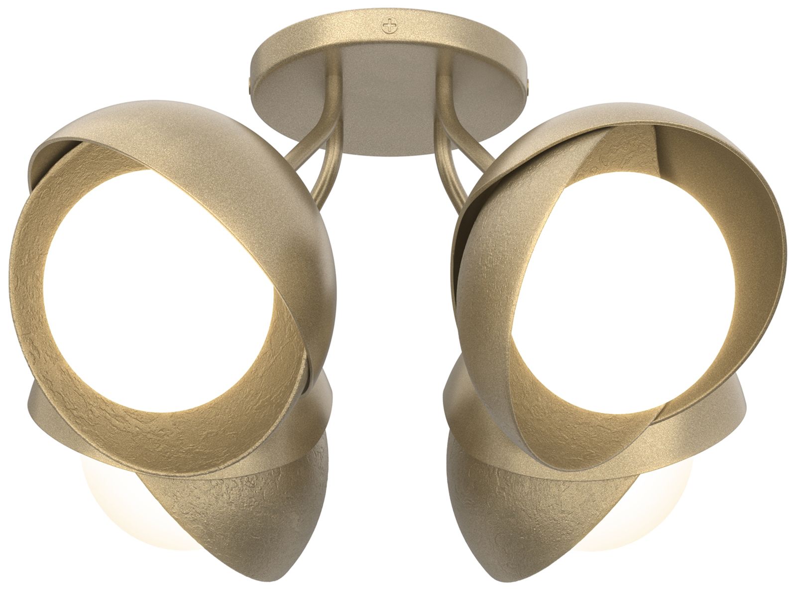 Brooklyn 4-Light Double Shade Semi-Flush Gold Gold Opal Glass Made to Order