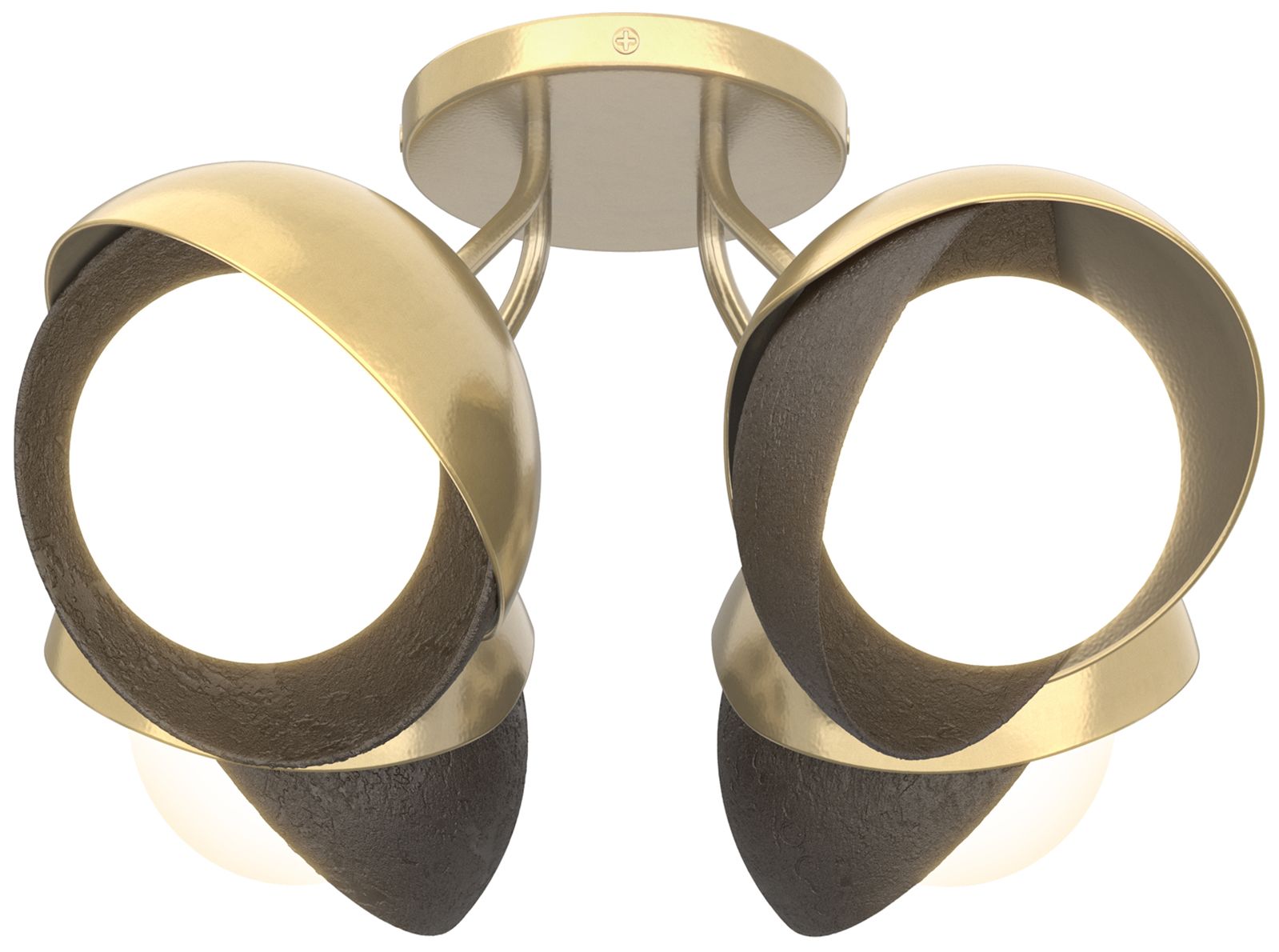 Brooklyn 4-Light Semi-Flush Brass Oil Rubbed Bronze Opal Made to Order