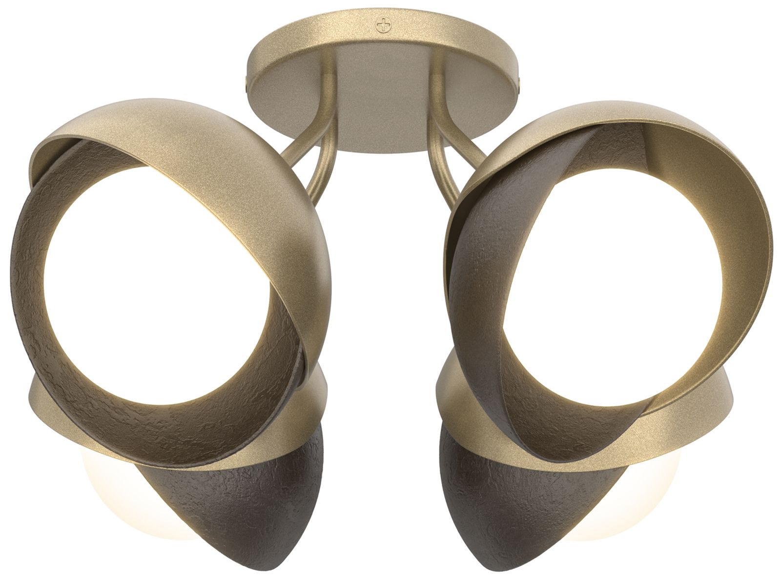 Brooklyn 4-Light Semi-Flush Gold Oil Rubbed Bronze Opal Made to Order