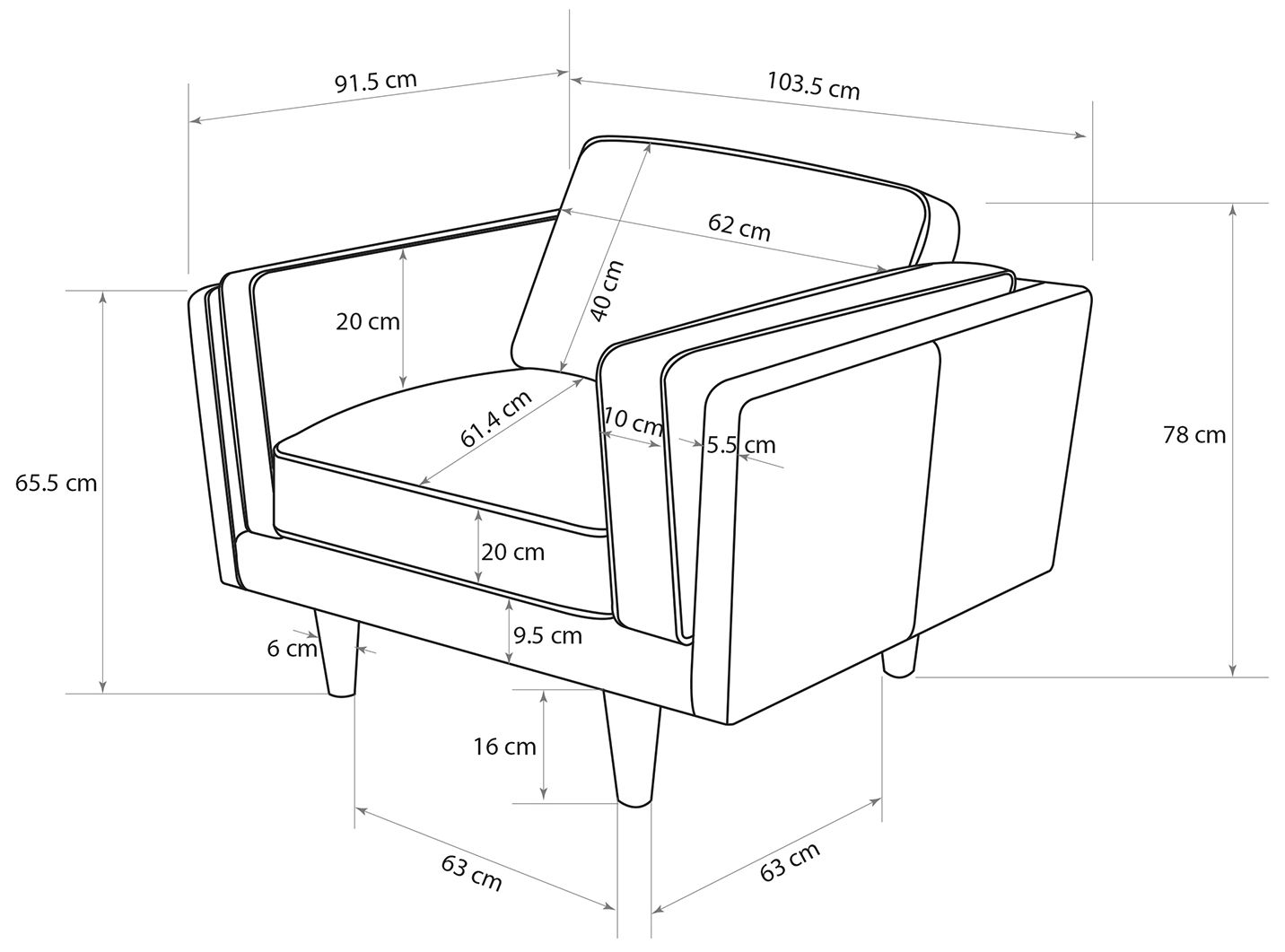 Brooklyn 40.75" Wide Dark Brown Accent Chair