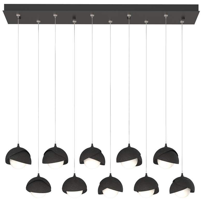 Image 1 Brooklyn 44.5" Black & Black Rectangular Long 2-Shade Pendant