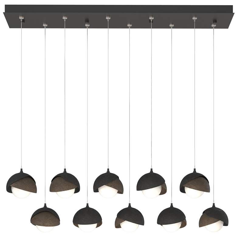Image 1 Brooklyn 44.5" Black & Bronze Rectangular Long 2-Shade Pendant