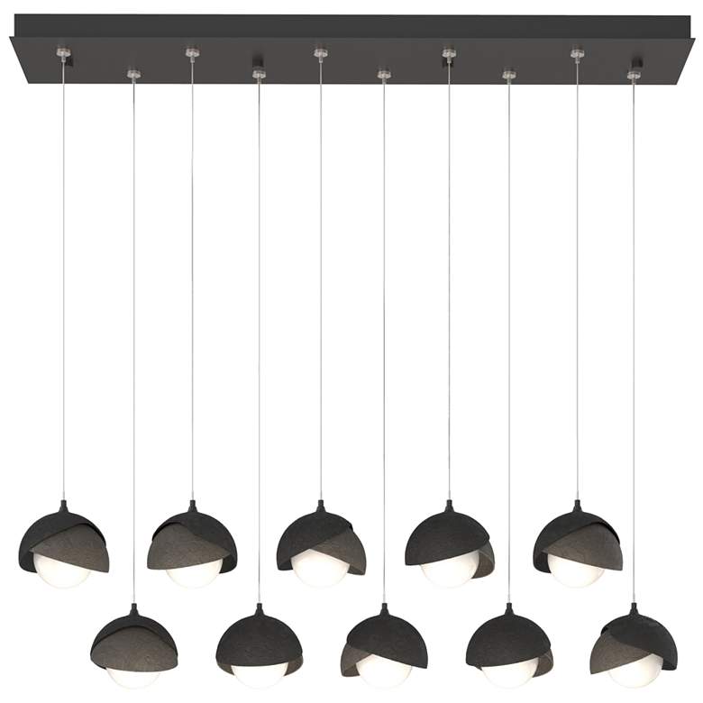 Image 1 Brooklyn 44.5" Black & Dark Smoke Rectangular Long 2-Shade Pendant