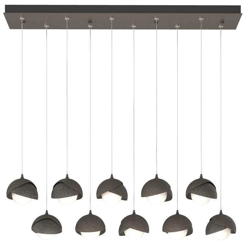 Image 1 Brooklyn 44.5" Dark Smoke & Iron Rectangular Long 2-Shade Pendant