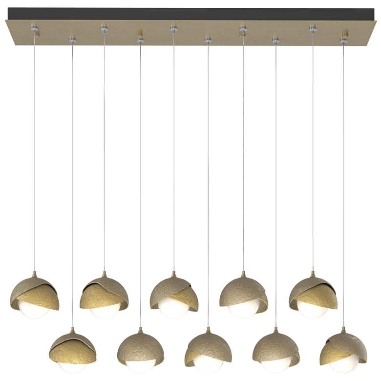 Image 1 Brooklyn 44.5" Gold & Brass Rectangular Long 2-Shade Pendant