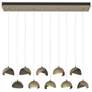 Brooklyn 44.5" Gold & Dark Smoke Rectangular Long 2-Shade Pendant