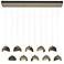 Brooklyn 44.5" Gold & Dark Smoke Rectangular Long 2-Shade Pendant