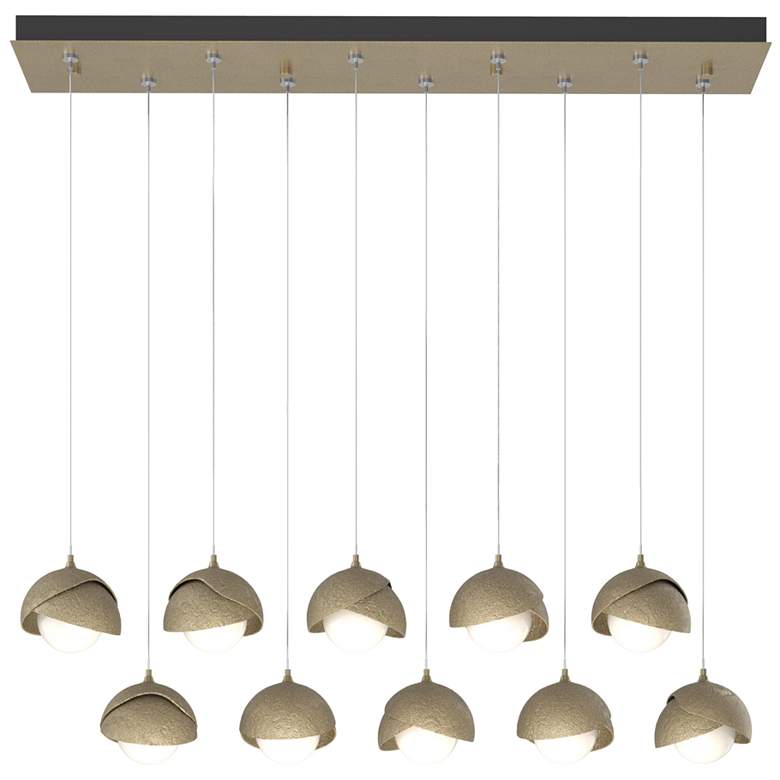 Image 1 Brooklyn 44.5" Gold & Gold Rectangular Long 2-Shade Pendant