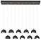 Brooklyn 44.5" Iron & Iron Rectangular Long 2-Shade Pendant