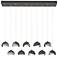 Brooklyn 44.5" Iron & Platinum Rectangular Long 2-Shade Pendant