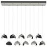 Brooklyn 44.5" Platinum & Black Rectangular Long 2-Shade Pendant