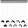 Brooklyn 44.5" Platinum & Black Rectangular Long 2-Shade Pendant