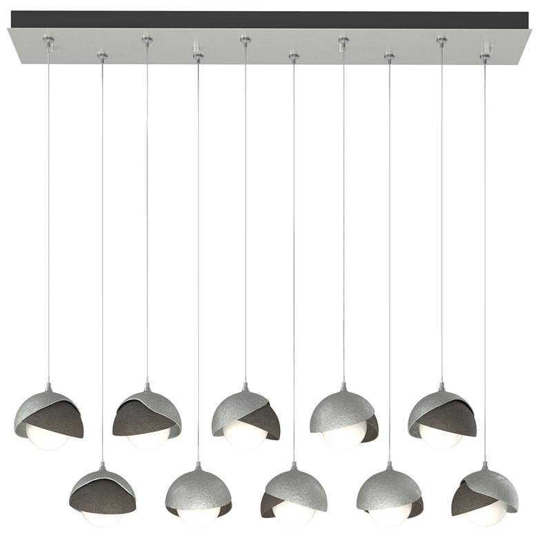 Image 1 Brooklyn 44.5" Platinum & Dark Smoke Rectangular Long 2-Shade Pend