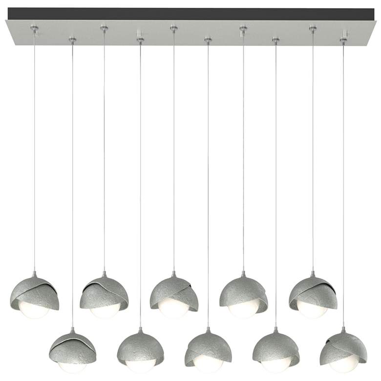 Image 1 Brooklyn 44.5" Platinum & Platinum Rectangular Long 2-Shade Pendan