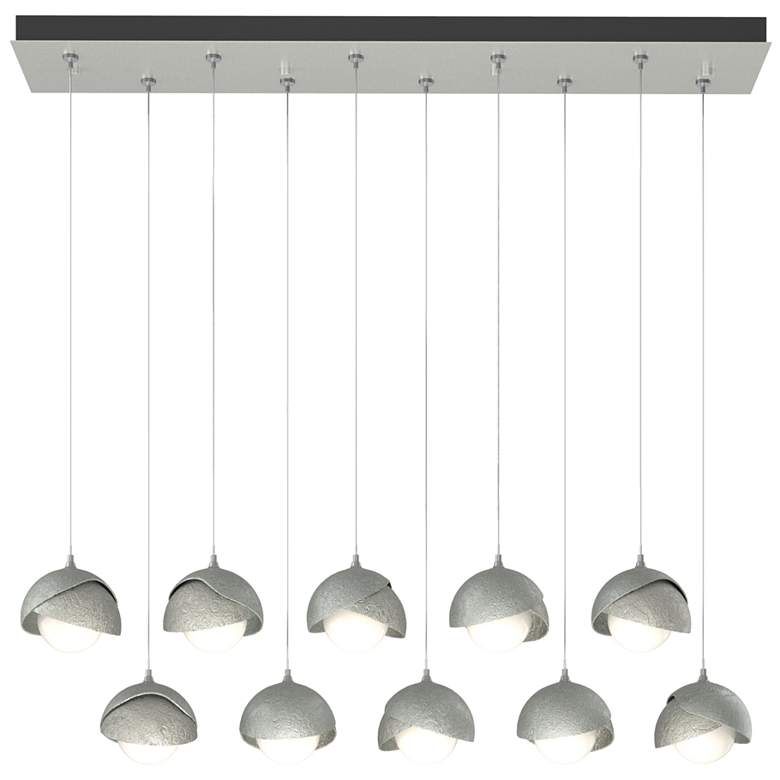 Image 1 Brooklyn 44.5" Platinum & Sterling Rectangular Long 2-Shade Pendan