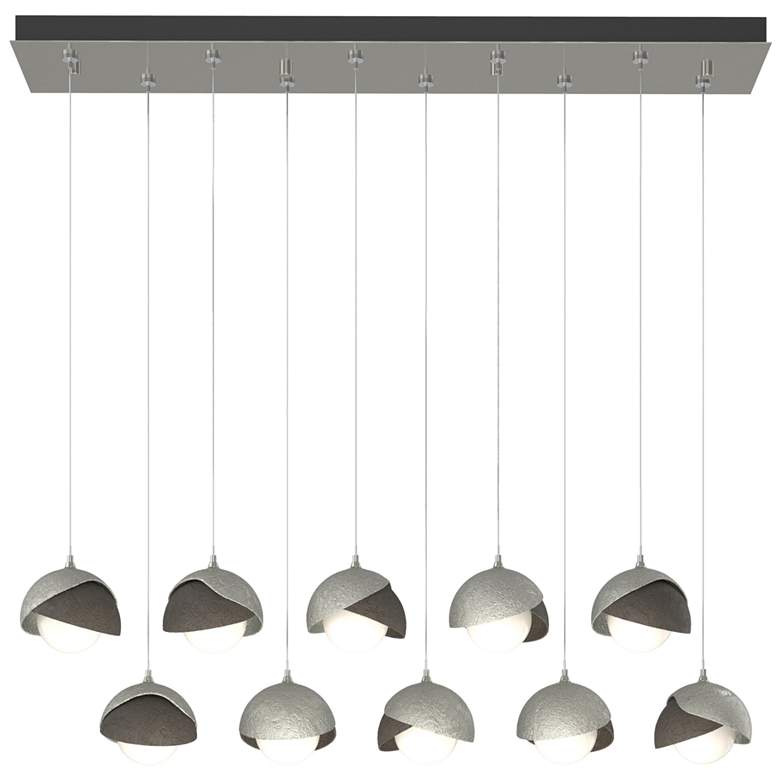 Image 1 Brooklyn 44.5" Sterling & Dark Smoke Rectangular Long 2-Shade Pend