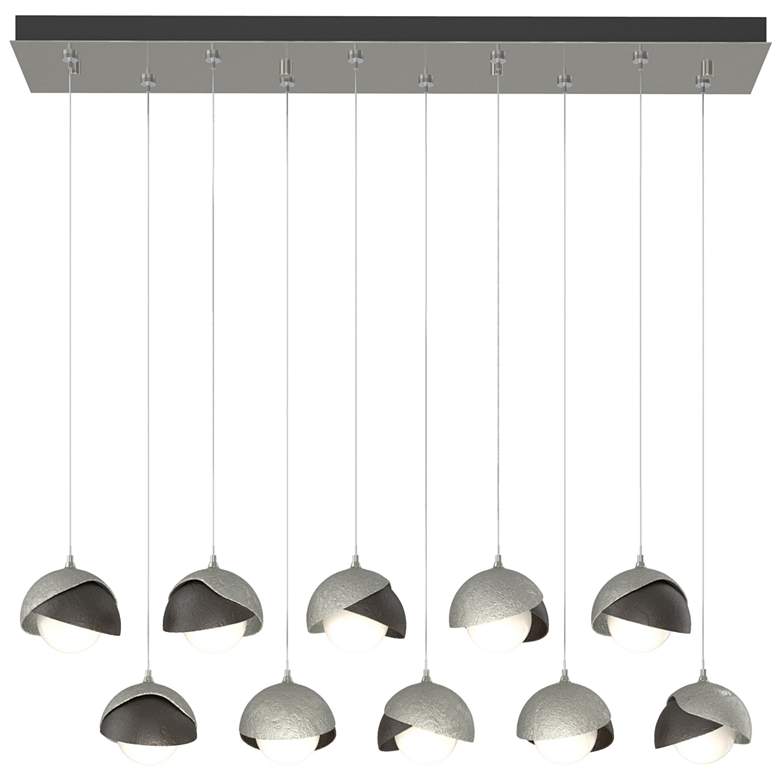 Image 1 Brooklyn 44.5" Sterling & Rubbed Bronze Rectangular Long 2-Shade P
