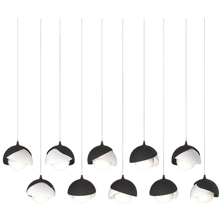 Image 1 Brooklyn 44.5"W 10-Light Double Rectangular White and Black Long Penda