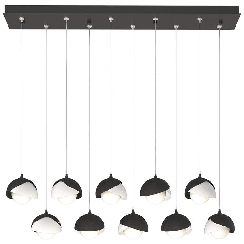 Image 1 Brooklyn 44.5"W 10-Light Double Rectangular White & Black Standard