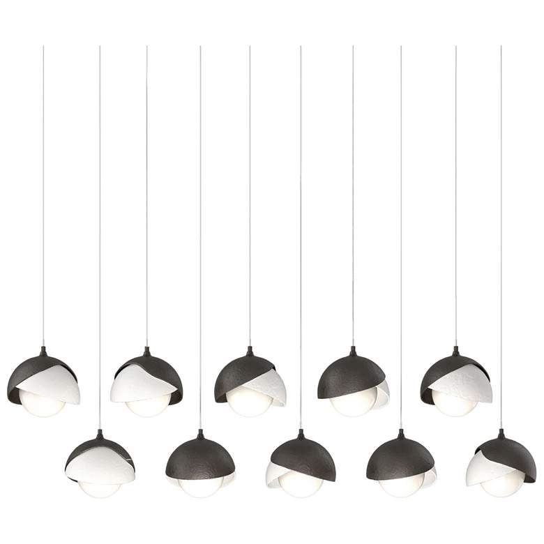 Image 1 Brooklyn 44.5"W 10-Light Double Rectangular White & Bronze Long Pe