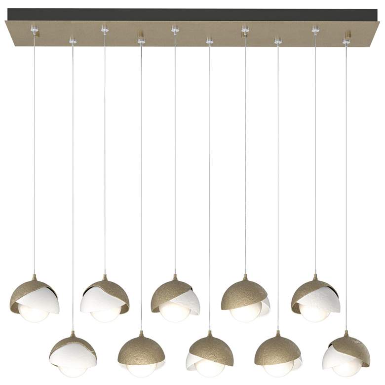 Image 1 Brooklyn 44.5"W 10-Light Double Rectangular White and Gold Standard Pe