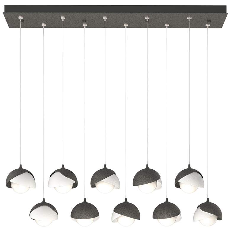 Image 1 Brooklyn 44.5"W 10-Light Double Rectangular White and Iron Standard Pe