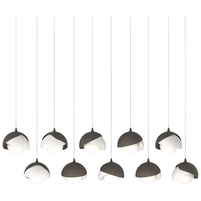 Image 1 Brooklyn 44.5"W 10-Light Double Rectangular White and Smoke Long Penda