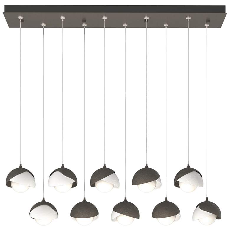Image 1 Brooklyn 44.5"W 10-Light Double Rectangular White & Smoke Standard