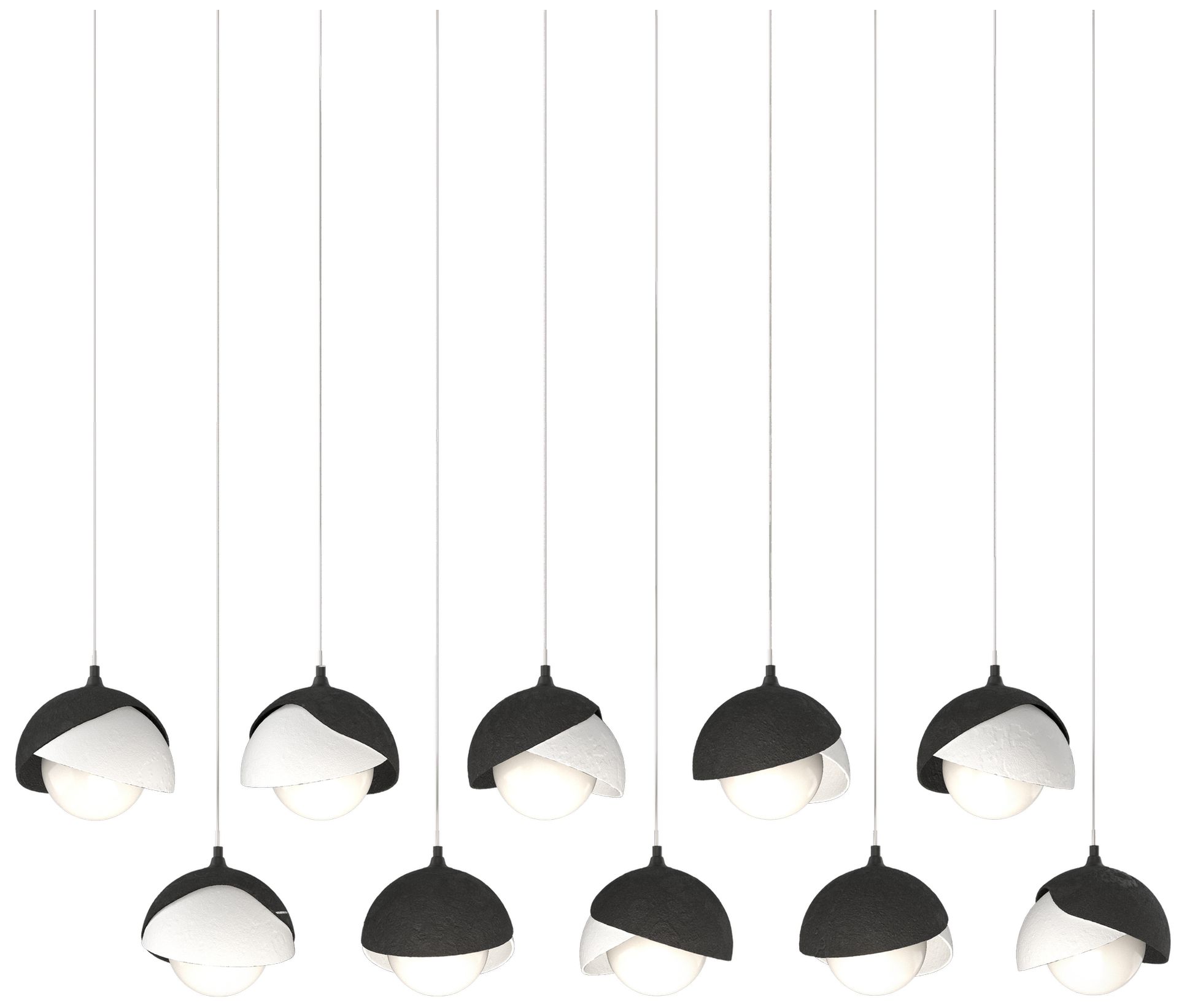 Brooklyn 44.5"W 10-Light Rectangular White &amp; Black Long Penda Made
