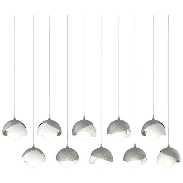 Image 1 Brooklyn 44.5"W 10-Light White Accented Double Rectangular Long Pendan