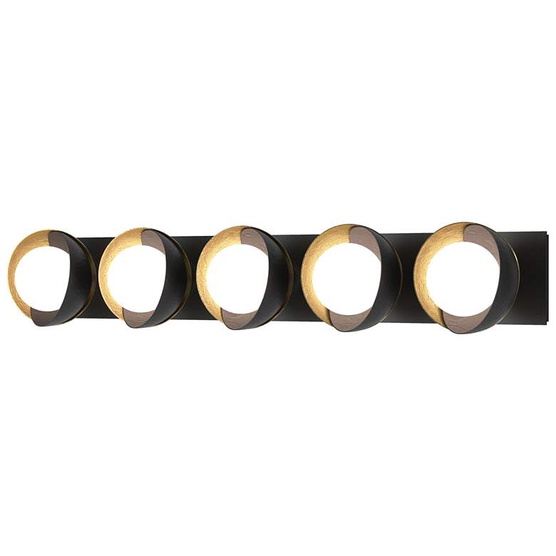 Image 1 Brooklyn 5-Light Sconce - Black - Modern Brass - Opal Glass