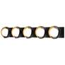 Brooklyn 5-Light Sconce - Black - Modern Brass - Opal Glass