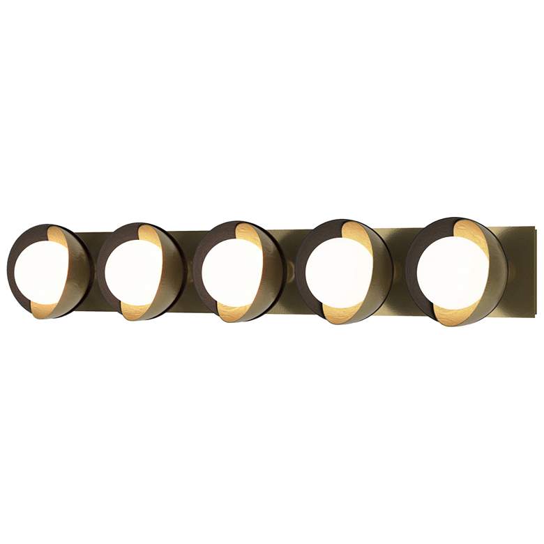 Image 1 Brooklyn 5-Light Sconce - Modern Brass - Black - Opal Glass