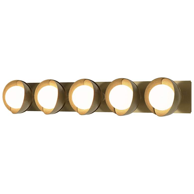 Image 1 Brooklyn 5-Light Sconce - Modern Brass - Opal Glass